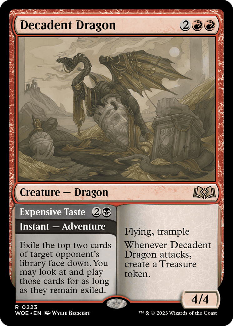 Decadent Dragon // Expensive Taste [Wilds of Eldraine] | Silver Goblin