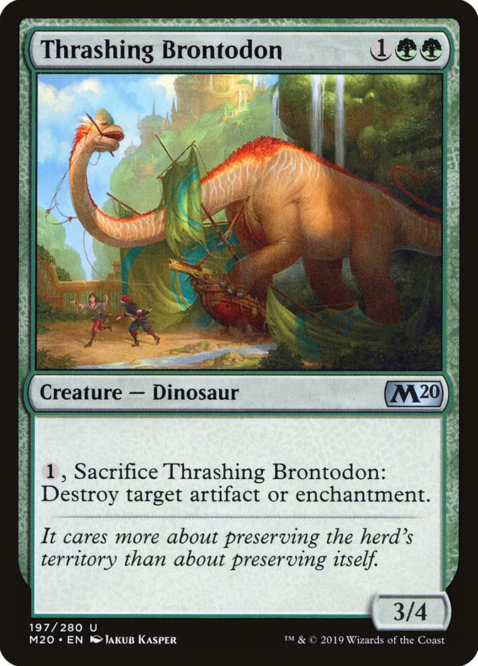 Thrashing Brontodon [Core Set 2020] | Silver Goblin