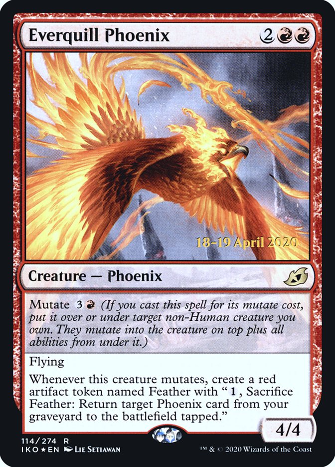Everquill Phoenix [Ikoria: Lair of Behemoths Prerelease Promos] | Silver Goblin