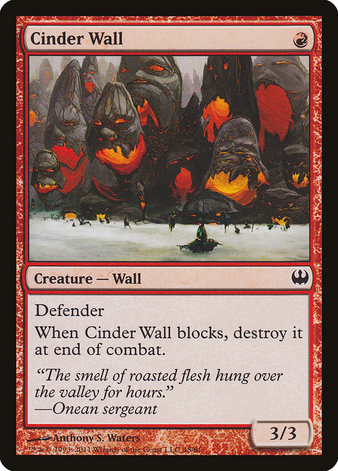 Cinder Wall [Duel Decks: Knights vs. Dragons] | Silver Goblin