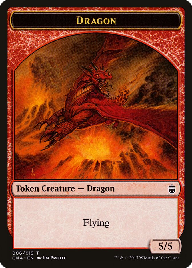 Dragon Token [Commander Anthology Tokens] | Silver Goblin