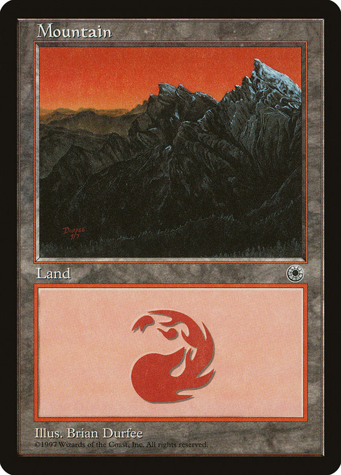 Mountain (9/7 Signature / No Peak on Left) [Portal] | Silver Goblin
