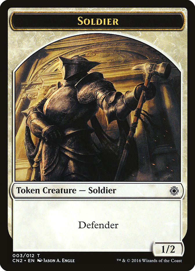 Soldier Token (003/012) [Conspiracy: Take the Crown Tokens] | Silver Goblin