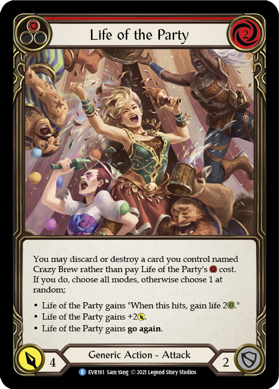 Life of the Party (Red) [EVR161] (Everfest)  1st Edition Rainbow Foil | Silver Goblin
