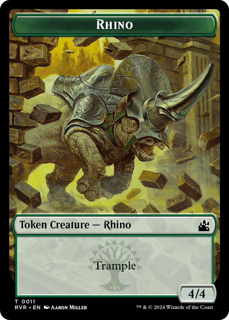 Rhino Token [Ravnica Remastered Tokens] | Silver Goblin