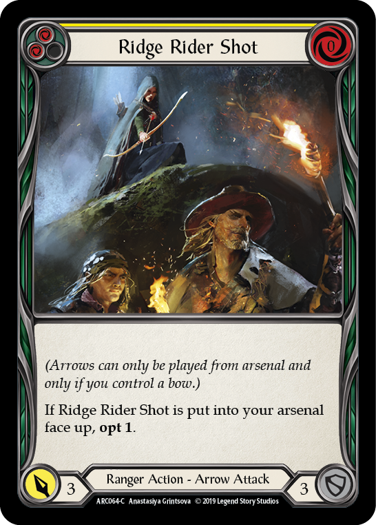 Ridge Rider Shot (Yellow) [ARC064-C] (Arcane Rising)  1st Edition Rainbow Foil | Silver Goblin