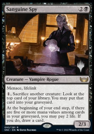 Sanguine Spy (Promo Pack) [Streets of New Capenna Promos] | Silver Goblin