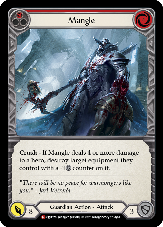 Mangle [CRU026] (Crucible of War)  1st Edition Rainbow Foil | Silver Goblin