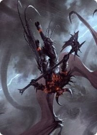 Burning-Rune Demon Art Card [Kaldheim Art Series] | Silver Goblin
