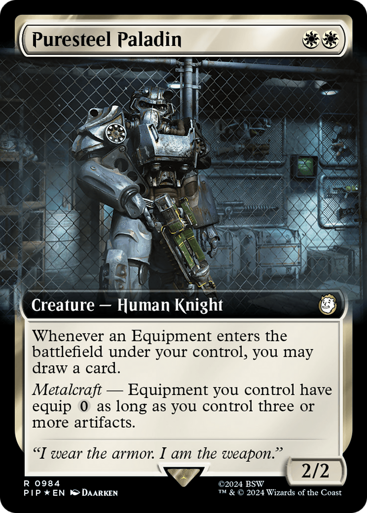 Puresteel Paladin (Extended Art) (Surge Foil) [Fallout] | Silver Goblin