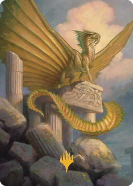 Ancient Gold Dragon Art Card (05) (Gold-Stamped Signature) [Commander Legends: Battle for Baldur's Gate Art Series] | Silver Goblin