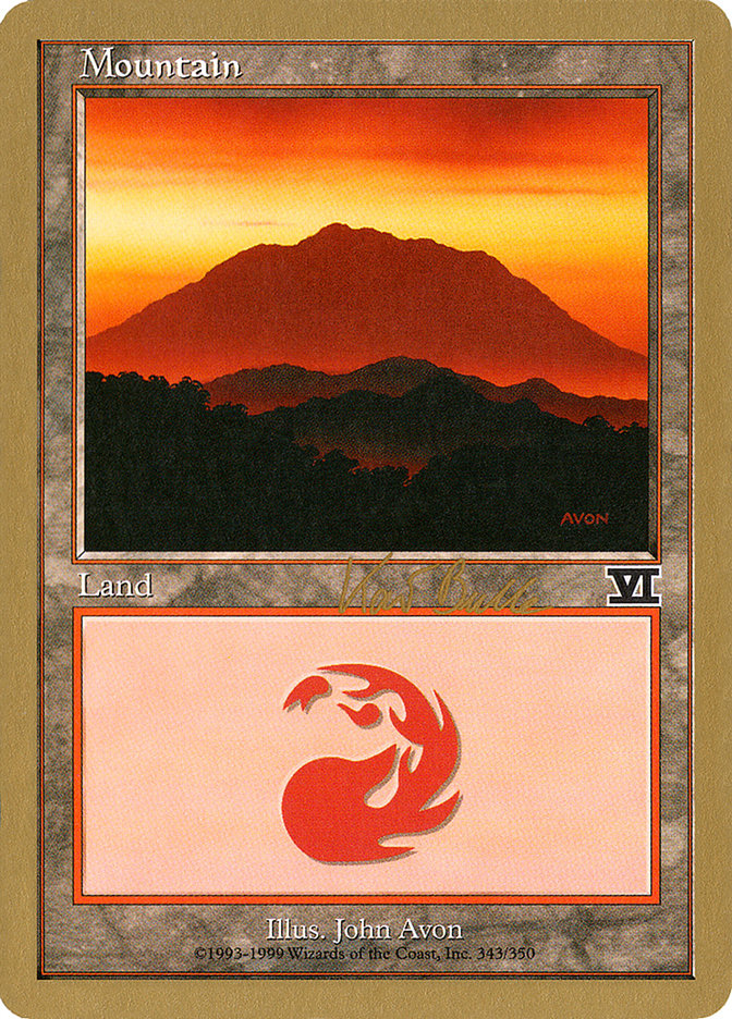Mountain (kb343) (Kai Budde) [World Championship Decks 1999] | Silver Goblin