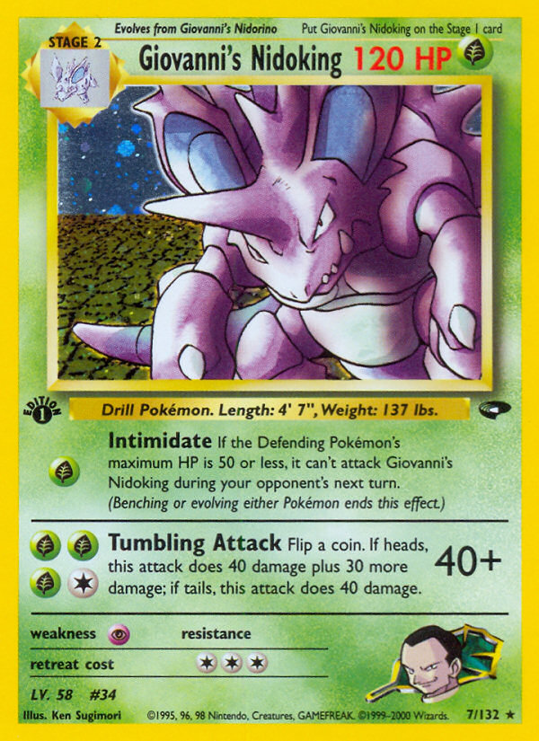 Giovanni's Nidoking (7/132) [Gym Challenge 1st Edition] | Silver Goblin
