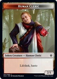 Human Cleric // Food (15) Double-Sided Token [Throne of Eldraine Tokens] | Silver Goblin