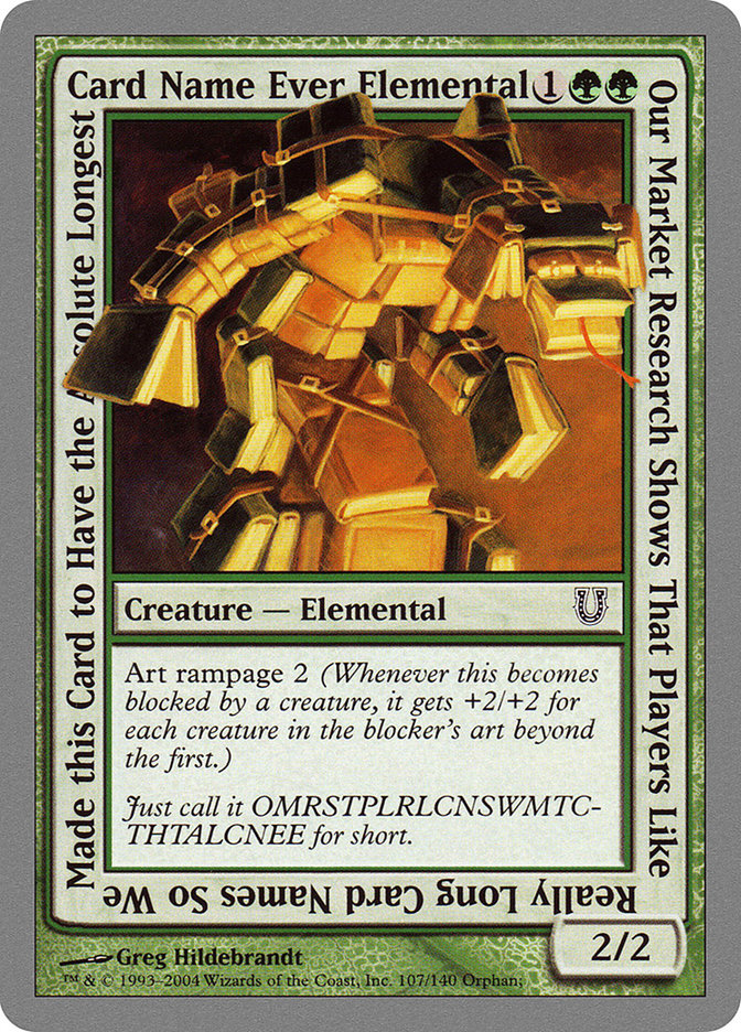 Our Market Research Shows That Players Like Really Long Card Names So We Made this Card to Have the Absolute Longest Card Name Ever Elemental [Unhinged] | Silver Goblin
