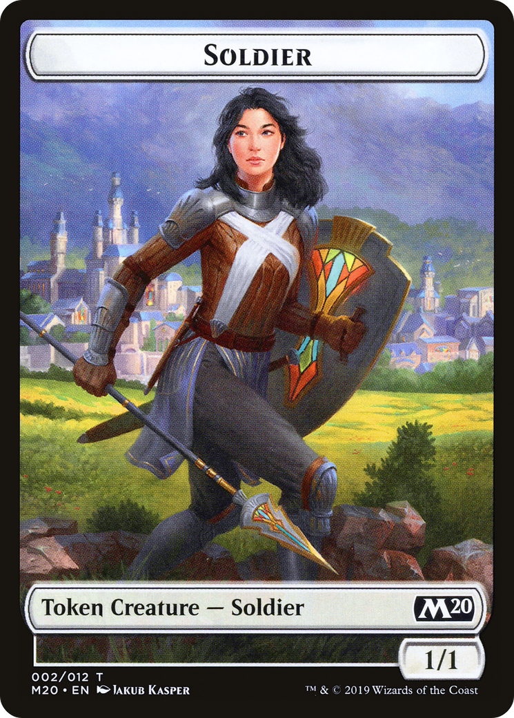 Soldier // Dinosaur Double-Sided Token [Game Night 2019 Tokens] | Silver Goblin