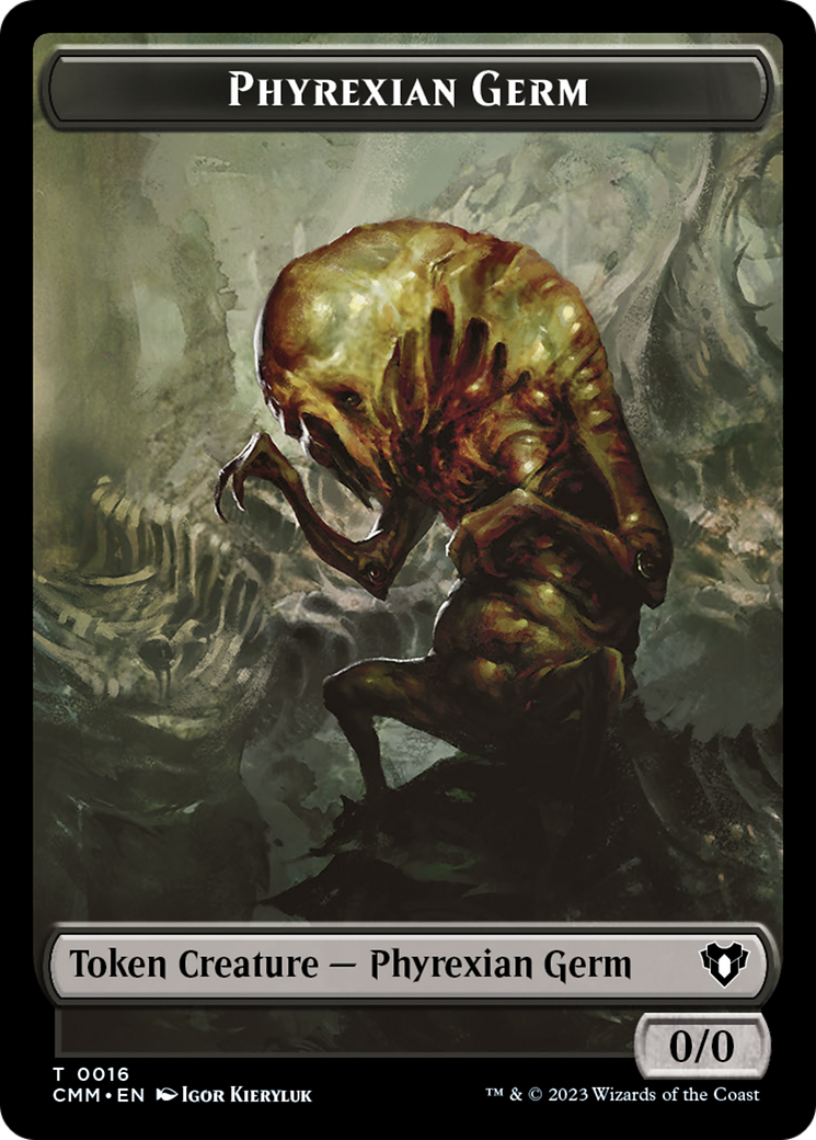Manifest // Phyrexian Germ Double-Sided Token [Commander Masters Tokens] | Silver Goblin