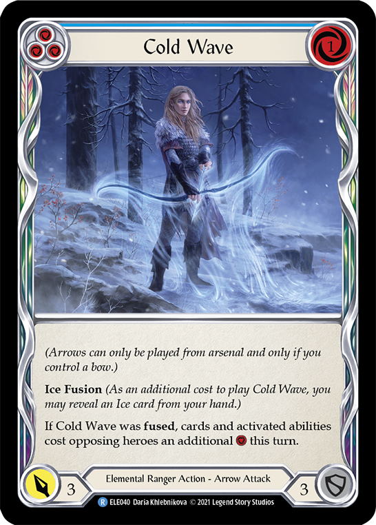 Cold Wave (Blue) [ELE040] (Tales of Aria)  1st Edition Rainbow Foil | Silver Goblin