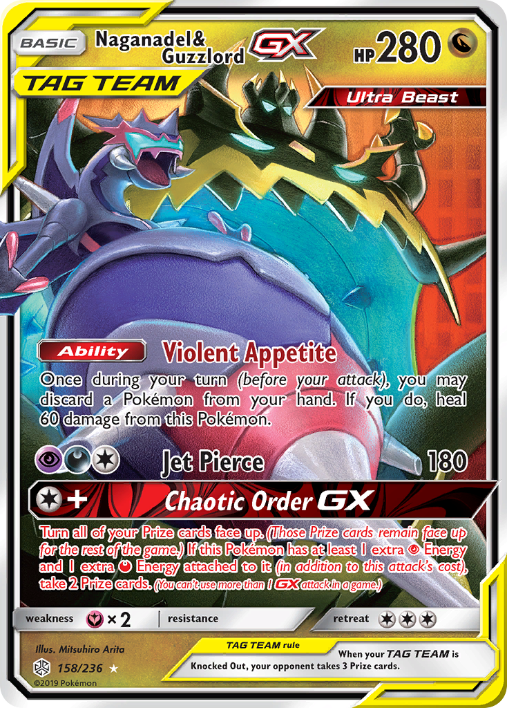 Naganadel & Guzzlord GX (158/236) [Sun & Moon: Cosmic Eclipse] | Silver Goblin