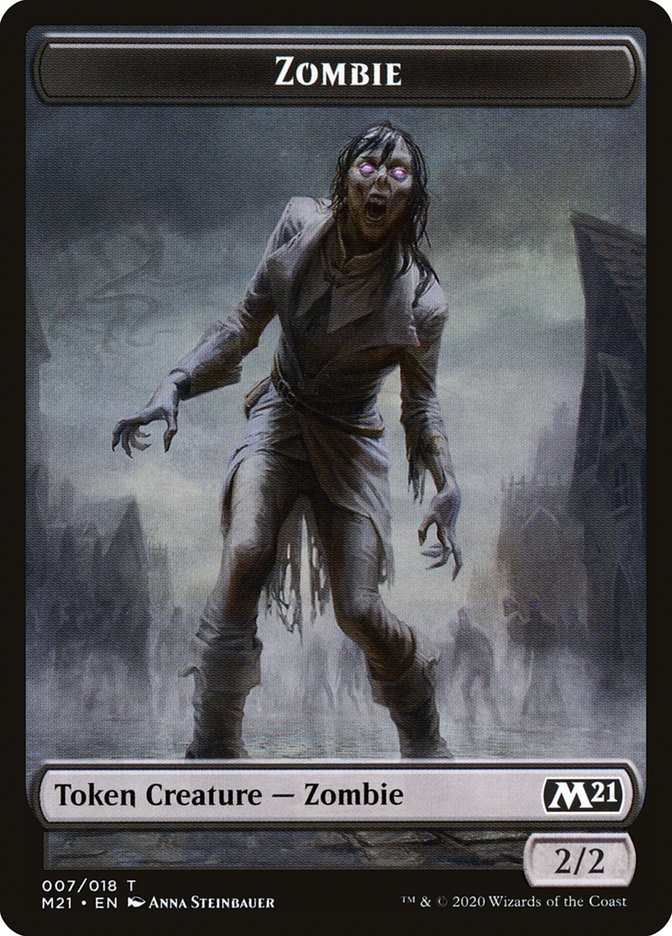 Cat (020) // Zombie Double-Sided Token [Core Set 2021 Tokens] | Silver Goblin