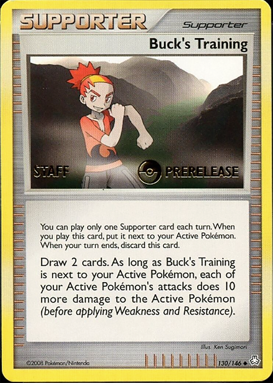 Buck's Training (130/146) (Staff Prerelease Promo) [Diamond & Pearl: Legends Awakened] | Silver Goblin