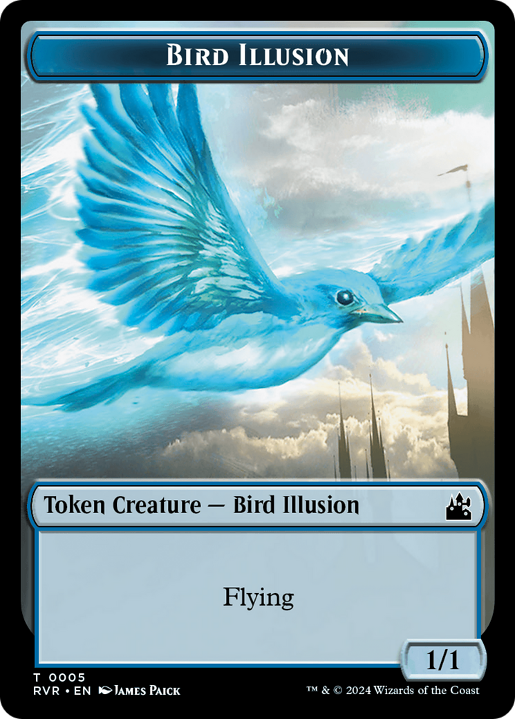 Saproling // Bird Illusion Double-Sided Token [Ravnica Remastered Tokens] | Silver Goblin