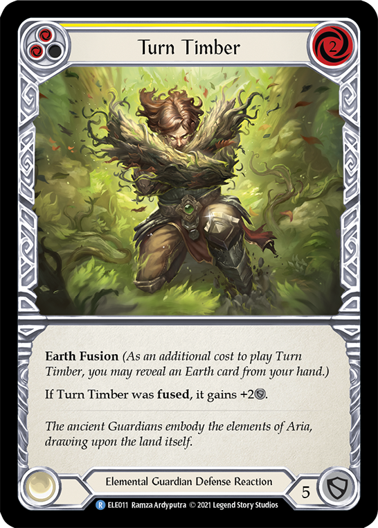 Turn Timber (Yellow) [ELE011] (Tales of Aria)  1st Edition Rainbow Foil | Silver Goblin