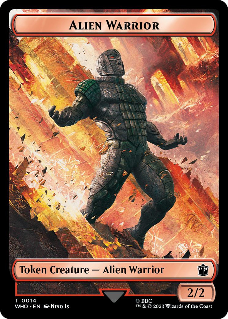 Soldier // Alien Warrior Double-Sided Token [Doctor Who Tokens] | Silver Goblin