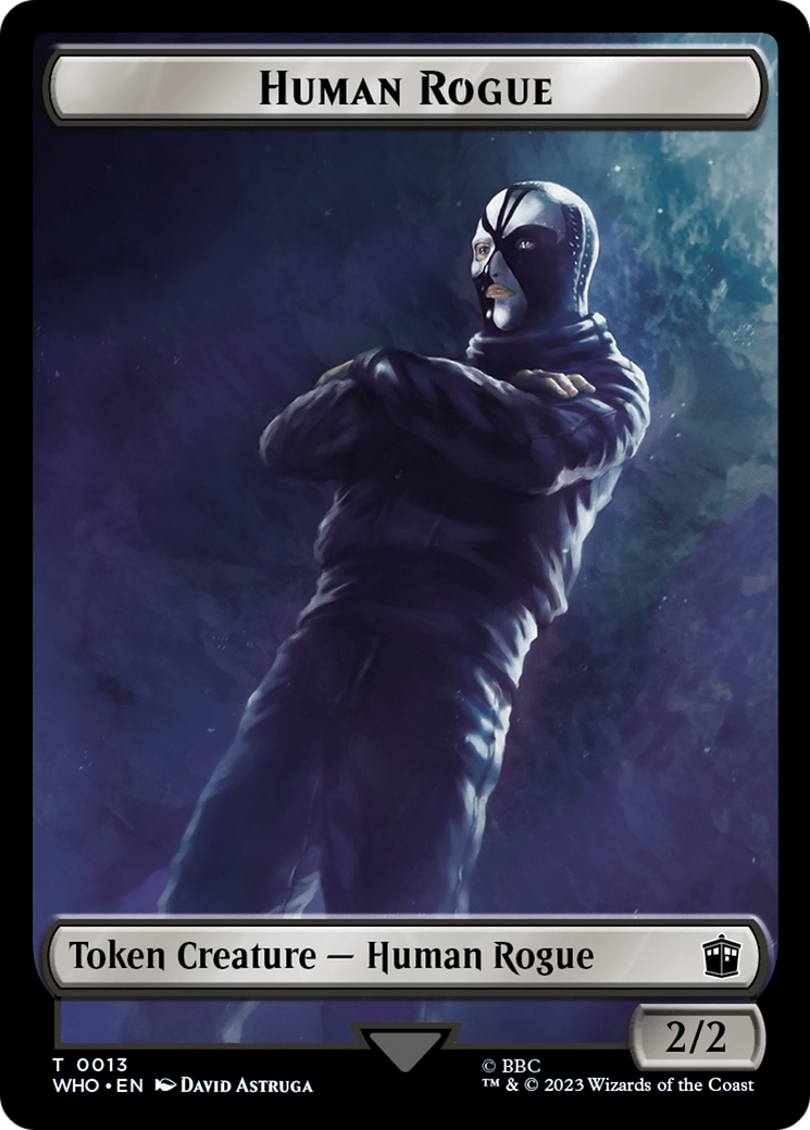 Human Rogue // Clue (0022) Double-Sided Token [Doctor Who Tokens] | Silver Goblin
