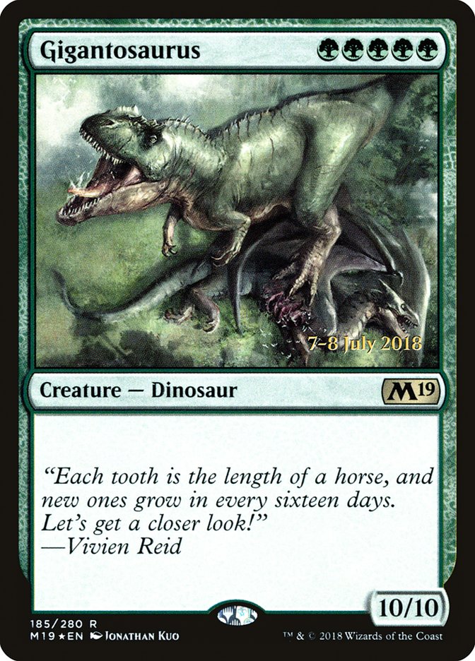 Gigantosaurus [Core Set 2019 Prerelease Promos] | Silver Goblin