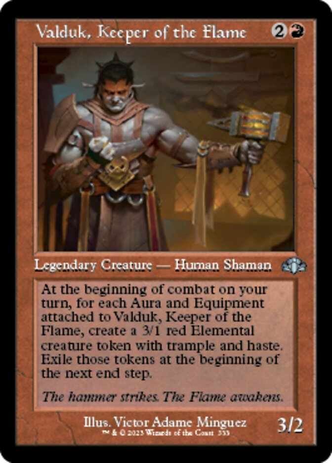 Valduk, Keeper of the Flame (Retro) [Dominaria Remastered] | Silver Goblin