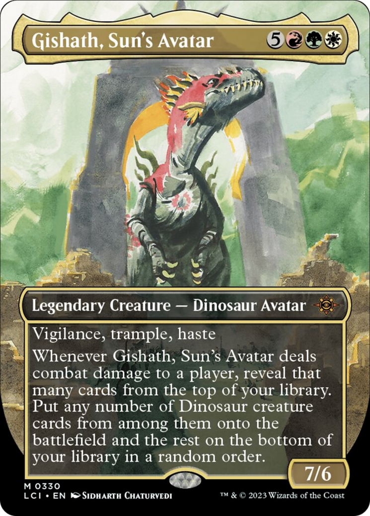 Gishath, Sun's Avatar (Borderless) [The Lost Caverns of Ixalan] | Silver Goblin