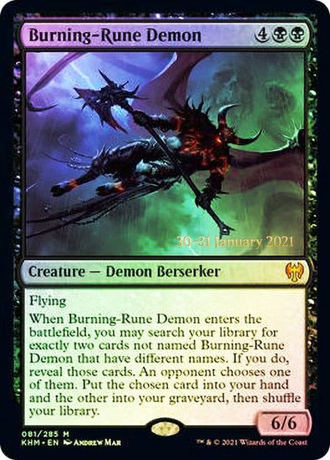 Burning-Rune Demon [Kaldheim Prerelease Promos] | Silver Goblin
