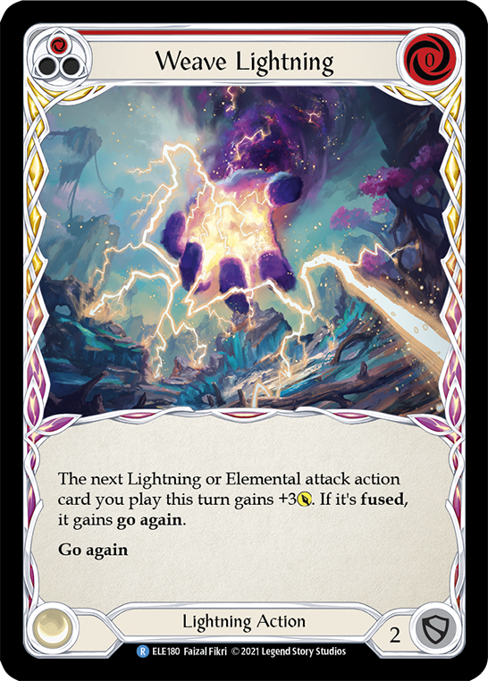 Weave Lightning (Red) [ELE180] (Tales of Aria)  1st Edition Rainbow Foil | Silver Goblin