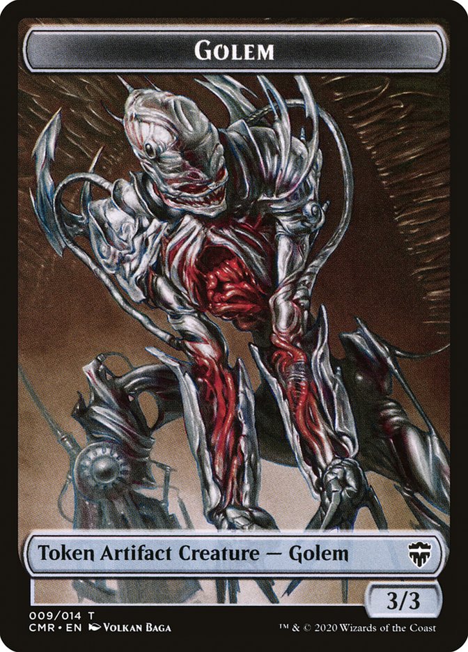 Dragon // Golem Double-Sided Token [Commander Legends Tokens] | Silver Goblin