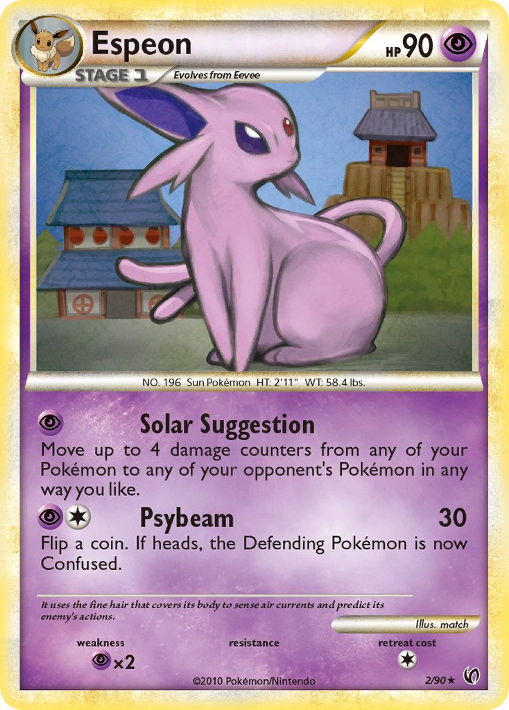 Espeon (2/90) (Cracked Ice Holo) (Theme Deck Exclusive) [HeartGold & SoulSilver: Unleashed] | Silver Goblin