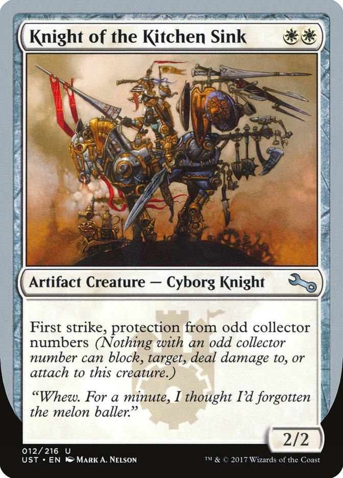 Knight of the Kitchen Sink ("protection from odd collector numbers") [Unstable] | Silver Goblin