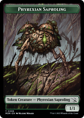Warrior // Phyrexian Saproling Double-Sided Token [March of the Machine Tokens] | Silver Goblin