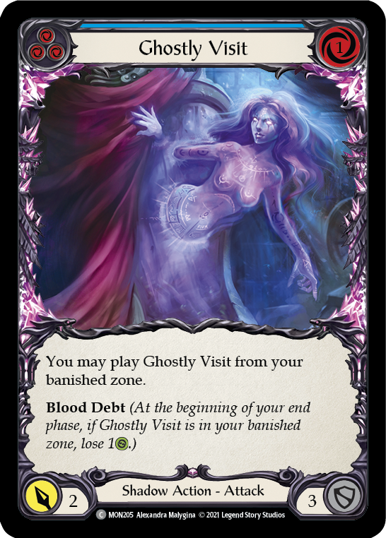 Ghostly Visit (Blue) [MON205] (Monarch)  1st Edition Normal | Silver Goblin