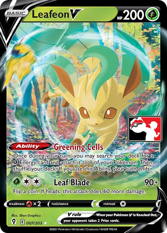 Leafeon V (007/203) [Prize Pack Series One] | Silver Goblin