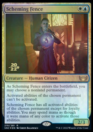 Scheming Fence [Streets of New Capenna Prerelease Promos] | Silver Goblin