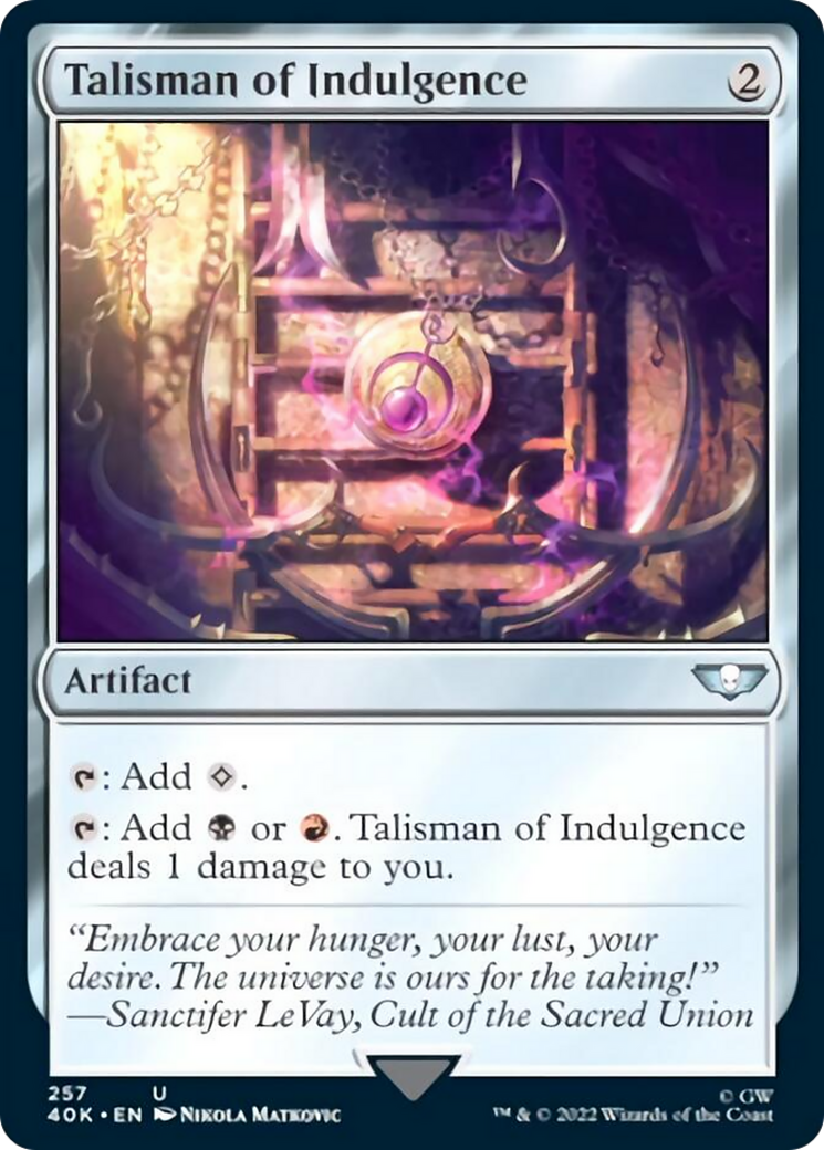 Talisman of Indulgence (Surge Foil) [Warhammer 40,000] | Silver Goblin
