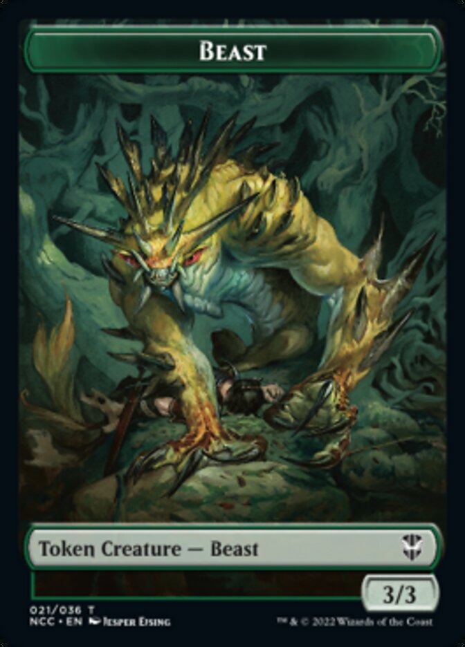 Beast // Saproling Double-Sided Token [Streets of New Capenna Commander Tokens] | Silver Goblin