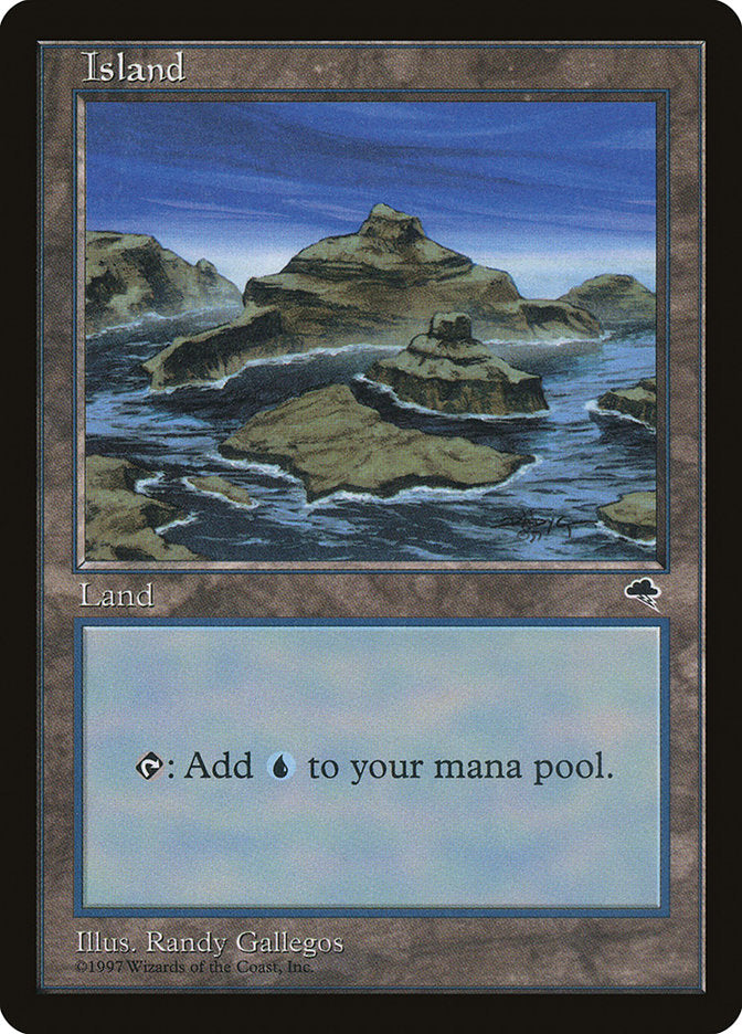 Island (Signature on Right / Blue Sky) [Tempest] | Silver Goblin