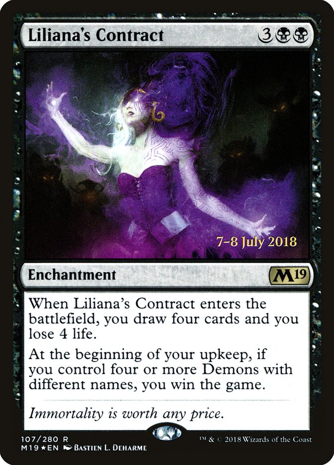 Liliana's Contract [Core Set 2019 Prerelease Promos] | Silver Goblin