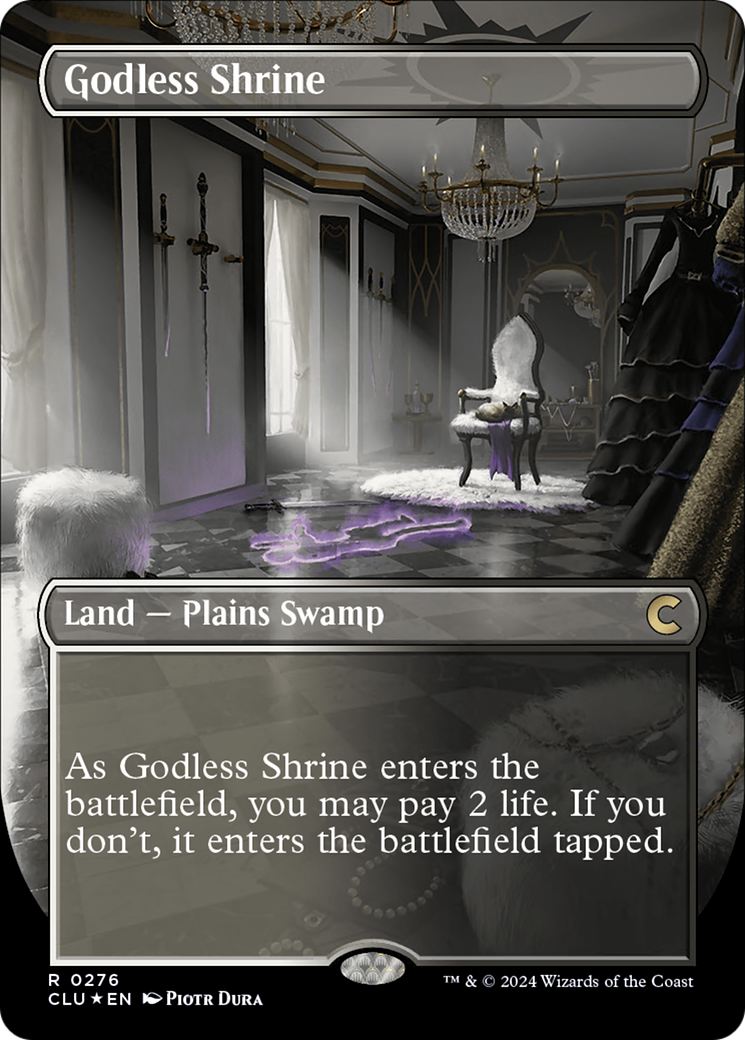 Godless Shrine (Borderless) [Ravnica: Clue Edition] | Silver Goblin