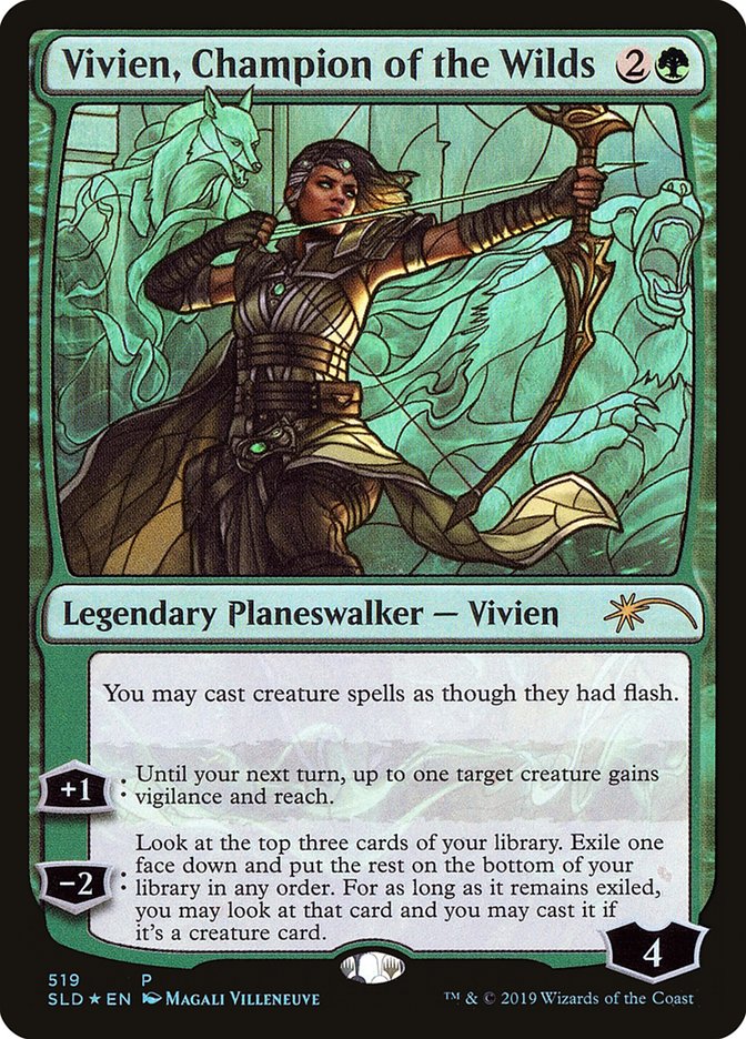 Vivien, Champion of the Wilds (Stained Glass) [Secret Lair Drop Promos] | Silver Goblin