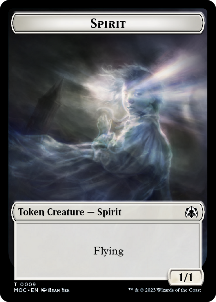 Spirit (9) // Treasure Double-Sided Token [March of the Machine Commander Tokens] | Silver Goblin