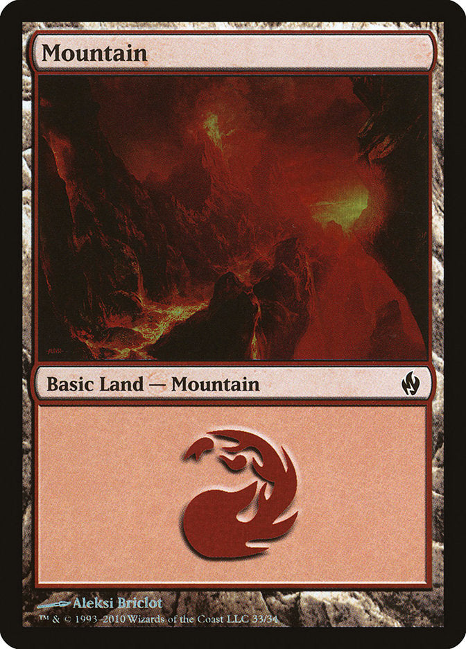 Mountain (33) [Premium Deck Series: Fire and Lightning] | Silver Goblin