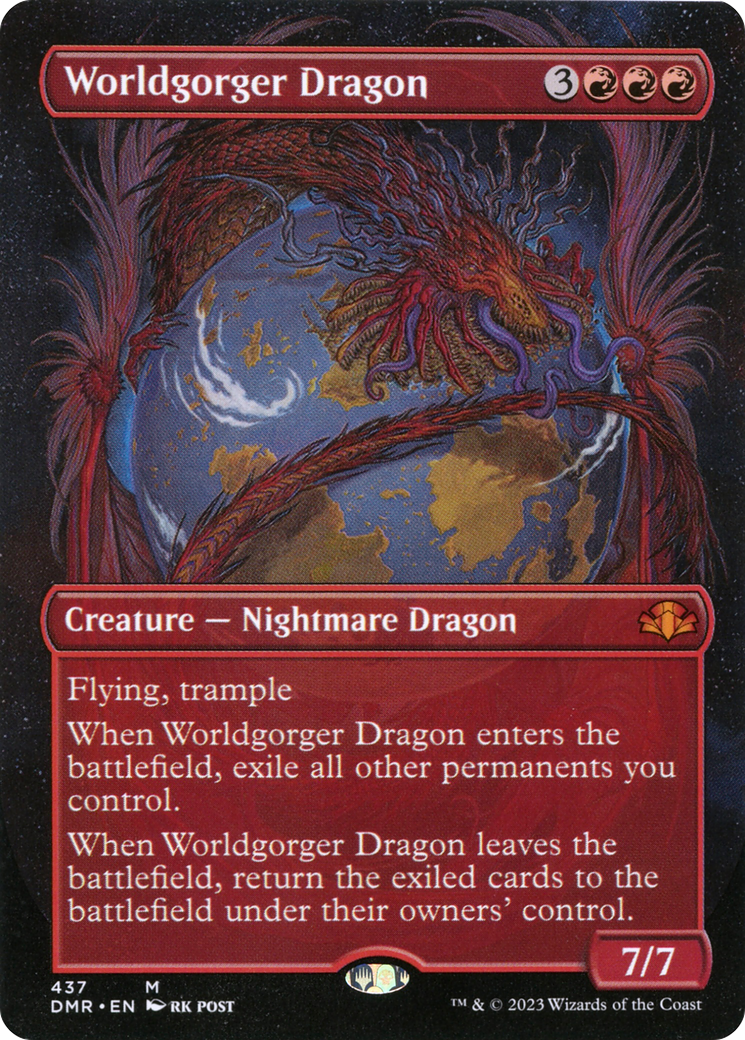 Worldgorger Dragon (Borderless Alternate Art) [Dominaria Remastered] | Silver Goblin